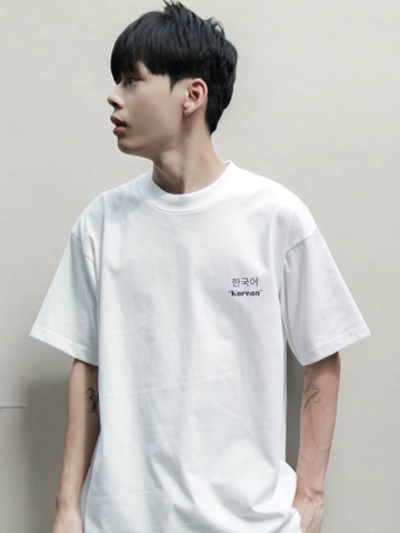 YONSEI 'Korean' LOGO STANDARD ALL WHITE T-SHIRT