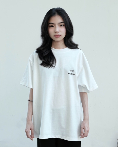 YONSEI 'English' LOGO STANDARD ALL WHITE T-SHIRT