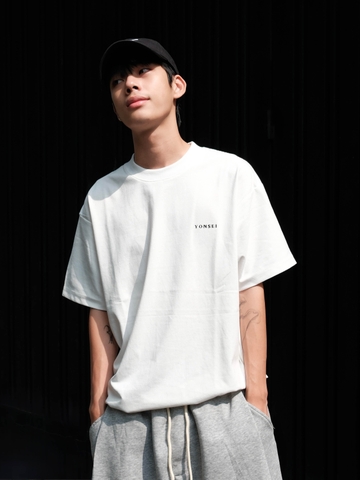YONSEI LOGO STANDARD ALL WHITE T-SHIRT