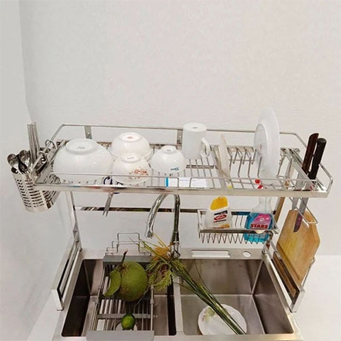 Kệ Bát Đĩa Trên Bồn Rửa Bát Inox 304 - KBD_85