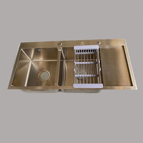 Chậu Rửa Bát Inox 2 Hố Cân Có Bàn C_10048C