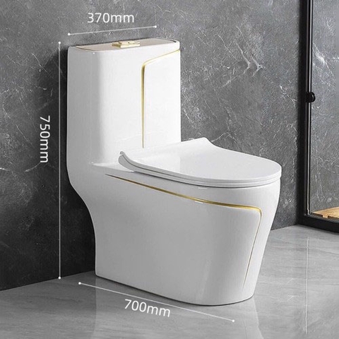 Bệt Liền Khối Trắng Viền Vàng