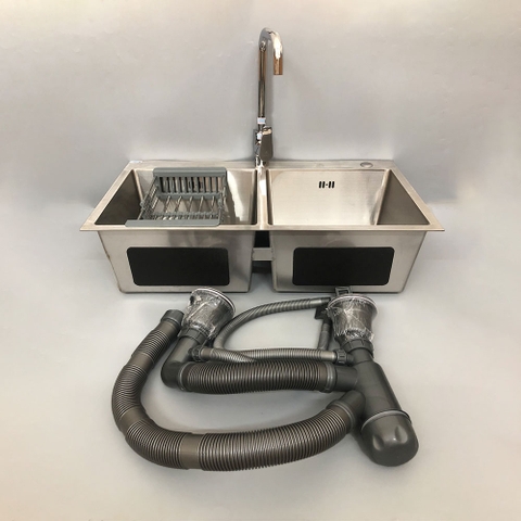 CB Chậu rửa bát 2 hố 8245JA + Vòi bếp N-L JA_807