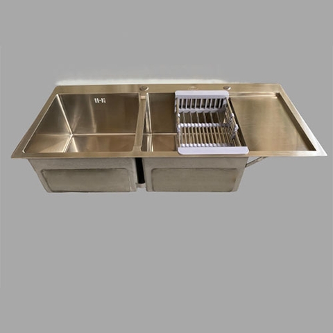 Chậu Rửa Bát Inox 2 Hố Cân Có Bàn C_10048C