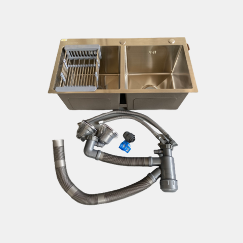 Chậu Rửa Bát Inox 2 Hố Cân C_7843A