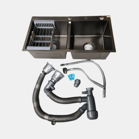 Chậu Rửa Bát Inox 2 Hố Cân C_8245N