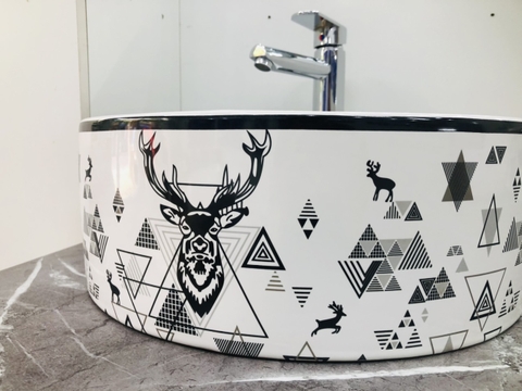 Chậu Sứ Tròn Tuần Lộc CH_SUT