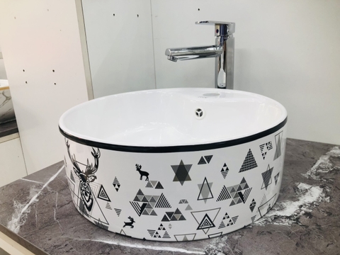 Chậu Sứ Tròn Tuần Lộc CH_SUT