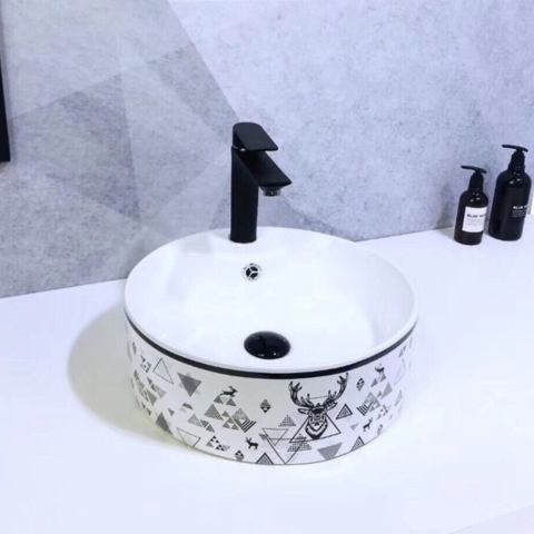 Chậu Sứ Tròn Tuần Lộc CH_SUT