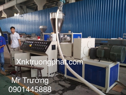 Máy tạo hạt PP PE PVC 2 trục vít cắt nóng làm mát gió