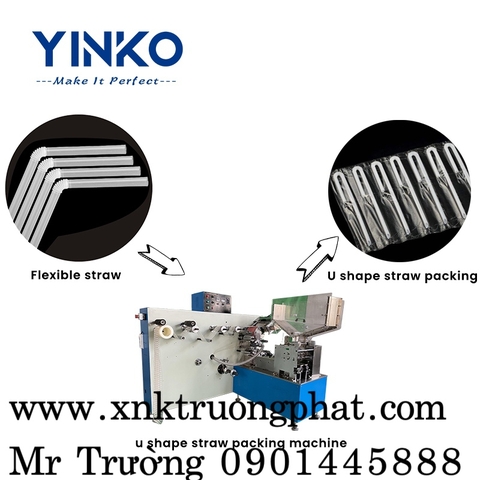 Máy Uốn Ống Hút Giấy Hình Chữ U, đóng gói tự động