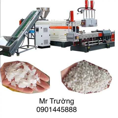 Máy tạo hạt HDPE LDPE 300KG/h dạng mảnh băm