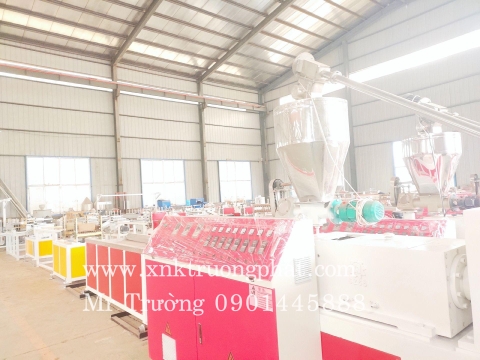 Máy đùn nẹp v lưới góc âm dương PVC