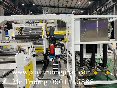 Máy cán màng PET trục vít đôi Miễn Sấy khổ 800