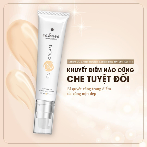 SET QUÀ TẶNG 20/10 NGÀY PHỤ NỮ VIỆT NAM - COMBO KEM CHỐNG NẮNG TRANG ĐIỂM SAKURA CC CREAM 40ML   + SON DƯỠNG MÔI KHÓA MÀU COLLAGEN SAKURA YUMIES (MÀU TÙY CHỌN)