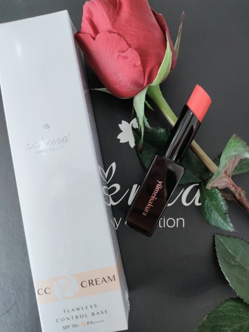 SET QUÀ TẶNG 20/10 NGÀY PHỤ NỮ VIỆT NAM - COMBO KEM CHỐNG NẮNG TRANG ĐIỂM SAKURA CC CREAM 40ML   + SON DƯỠNG MÔI KHÓA MÀU COLLAGEN SAKURA YUMIES (MÀU TÙY CHỌN)