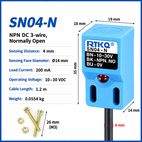 Cảm biến tiệm cận SN04-N NPN NO 4mm
