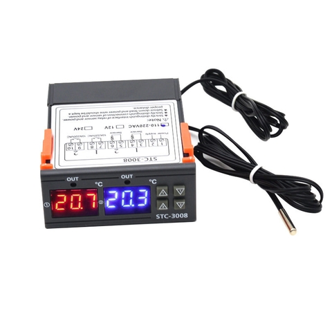 Bộ điều khiển nhiệt độ STC-3008 2 kênh 220V 10A