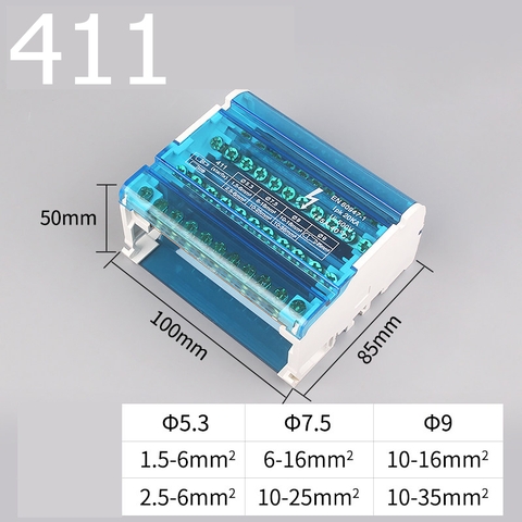 Cầu Đấu Phân Phối Điện JH8411 125A 500V | Model 411