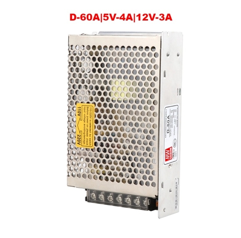 Bộ nguồn 2 đầu ra 5V 12V Meanwell D-60A