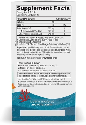 Viên uống dầu cá Nordic Naturals Ultimate Omega Junior 90 viên