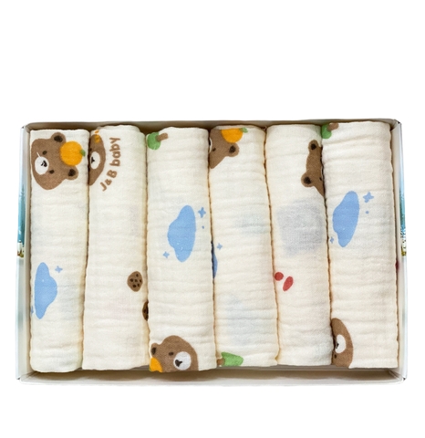 Set 6 khăn sữa nhăn 2 lớp Mipbi