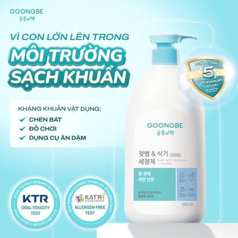 Nước Rửa Bình Sữa và Trái Cây Khử Mùi Kháng Khuẩn GOONGBE 500ml