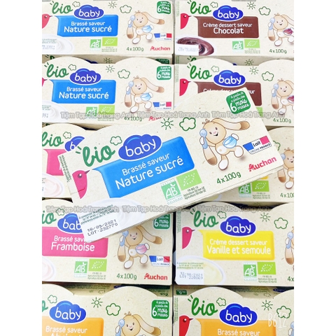 Sữa chua Bio Baby Auchan Pháp