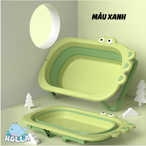 Chậu tắm kèm phao gấp gọn Holla Cá Sấu