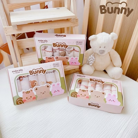 Set 6 khăn sữa nhăn BUNNY