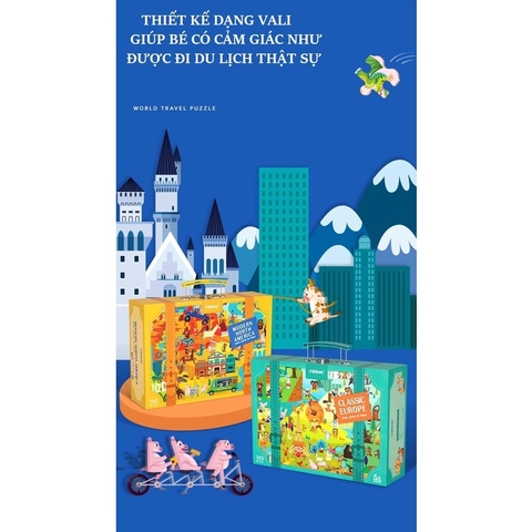 Bộ vali ghép hình châu lục Mideer (5 tuổi+)