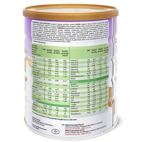 Sữa Pediasure Organic Úc hộp 800g cho trẻ 1-10 tuổi