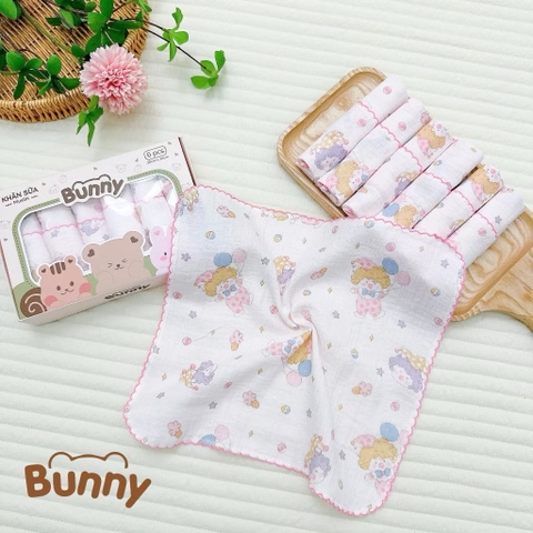 Set 6 khăn sữa nhăn BUNNY