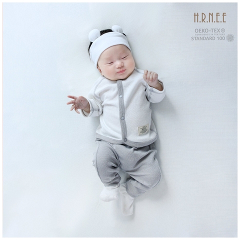 Bộ SS cài giữa nỉ len Bamboo Ghi HRNEE