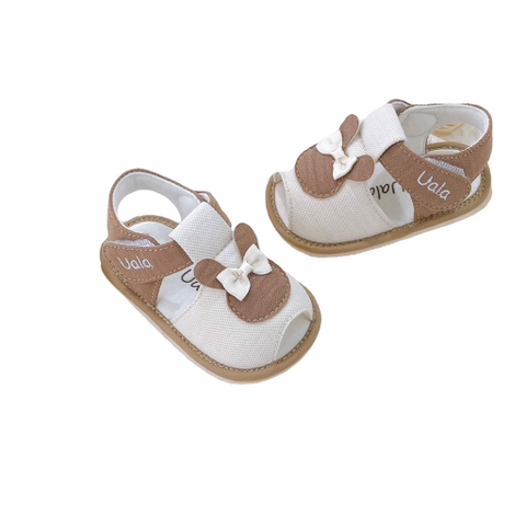 Dép tập đi đính nơ nâu Uala rogo