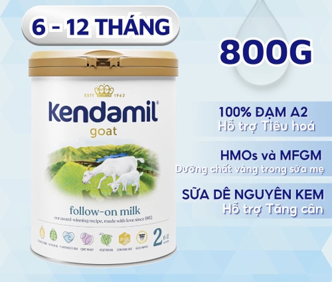 Sữa Kendamil Goat Dê đạm A2 800g số 2 (6-12 tháng)