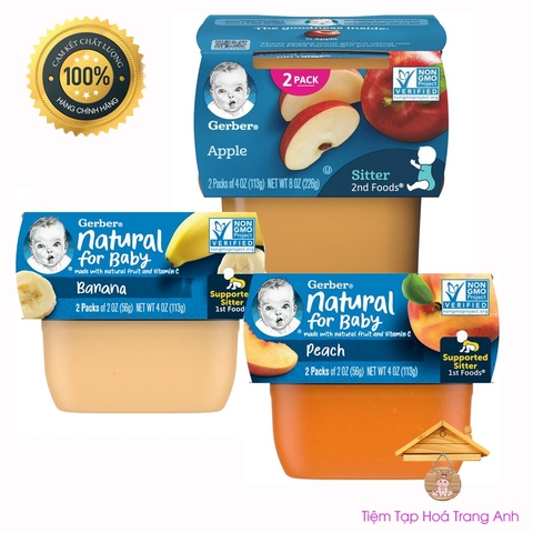 Hoa quả nghiền Gerber Mỹ (set 2 hộp)