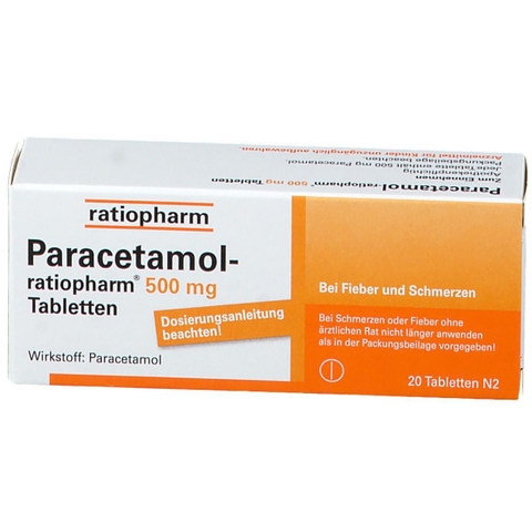 Hạ sốt, giảm đau Paracetamol ratiopharm 500mg (4 tuổi+)
