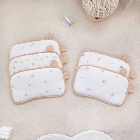 Gối bông sơ sinh tai gấu cotton Monona