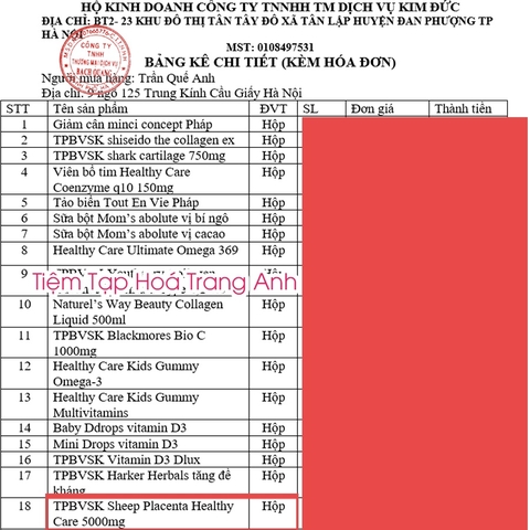 Nhau thai cừu Sheep Placenta Healthy Care 5000mg 100 viên