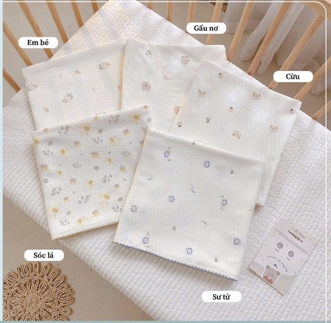 Chăn cotton Waffle họa tiết Monona