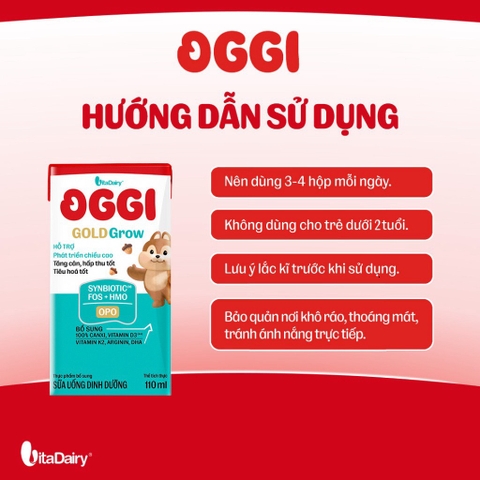 Sữa uống dinh dưỡng Oggi Gold Grow 110ml