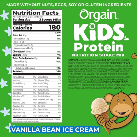 Sữa bột Orgain Kids Protein Nutrition Shake Mix 459g Mỹ (2 tuổi+)
