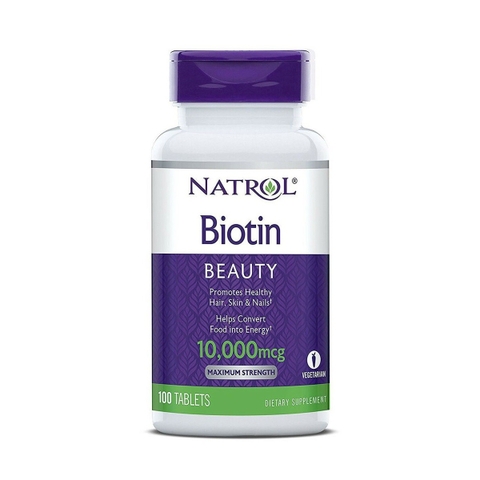 Viên uống Natrol Biotin 10000mcg hỗ trợ mọc tóc