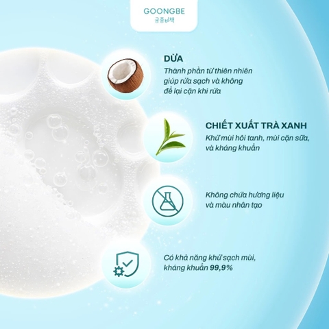 Nước Rửa Bình Sữa và Trái Cây Khử Mùi Kháng Khuẩn GOONGBE 500ml