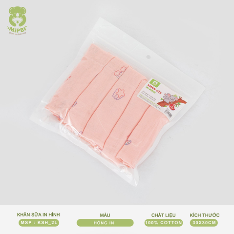 Khăn sữa cotton in hình Mipbi