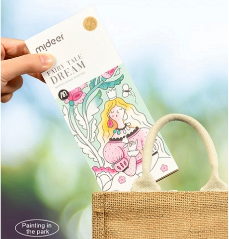 Bộ tranh tô màu nước kèm bút lông Mideer (20 tờ)