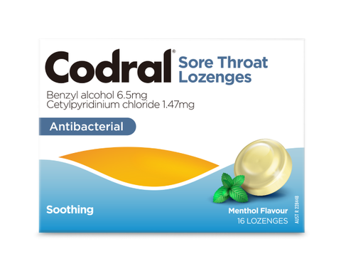 Kẹo ngậm trị ho, đau họng Codral Úc