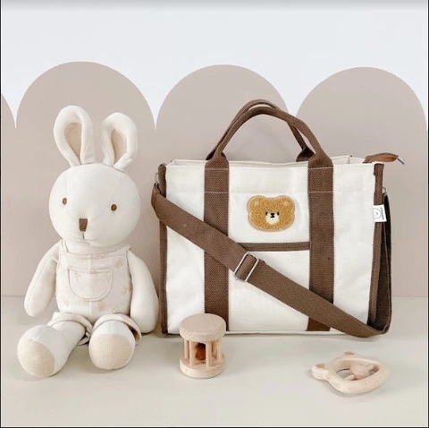 Túi bỉm sữa thêu Gấu