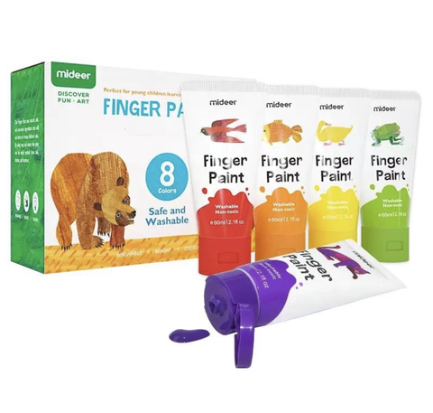 Bộ 8 màu vẽ tay Mideer Finger Paint (3 tuổi+)
